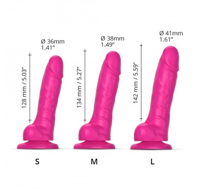 Realistyczne dildo sliding skin fushia s